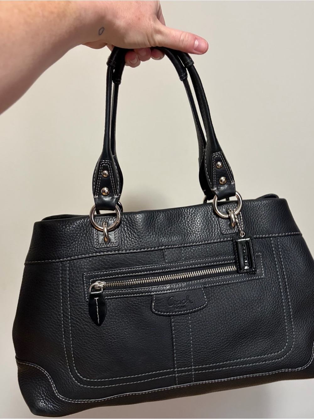 NWOT COACH Penelope Vintage Black Pebble Leather 14425 Purse Bag Y2k Tote